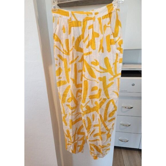 Vintage 80s Esprit Yellow White Shirt Pants Set Size S Oversized - Picture 10 of 15